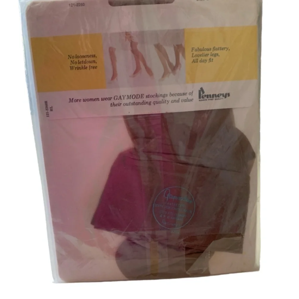 JC Penney Gaymode Cantrece II Stretch Garter Stockings Beige Glo Size B 3 Pack